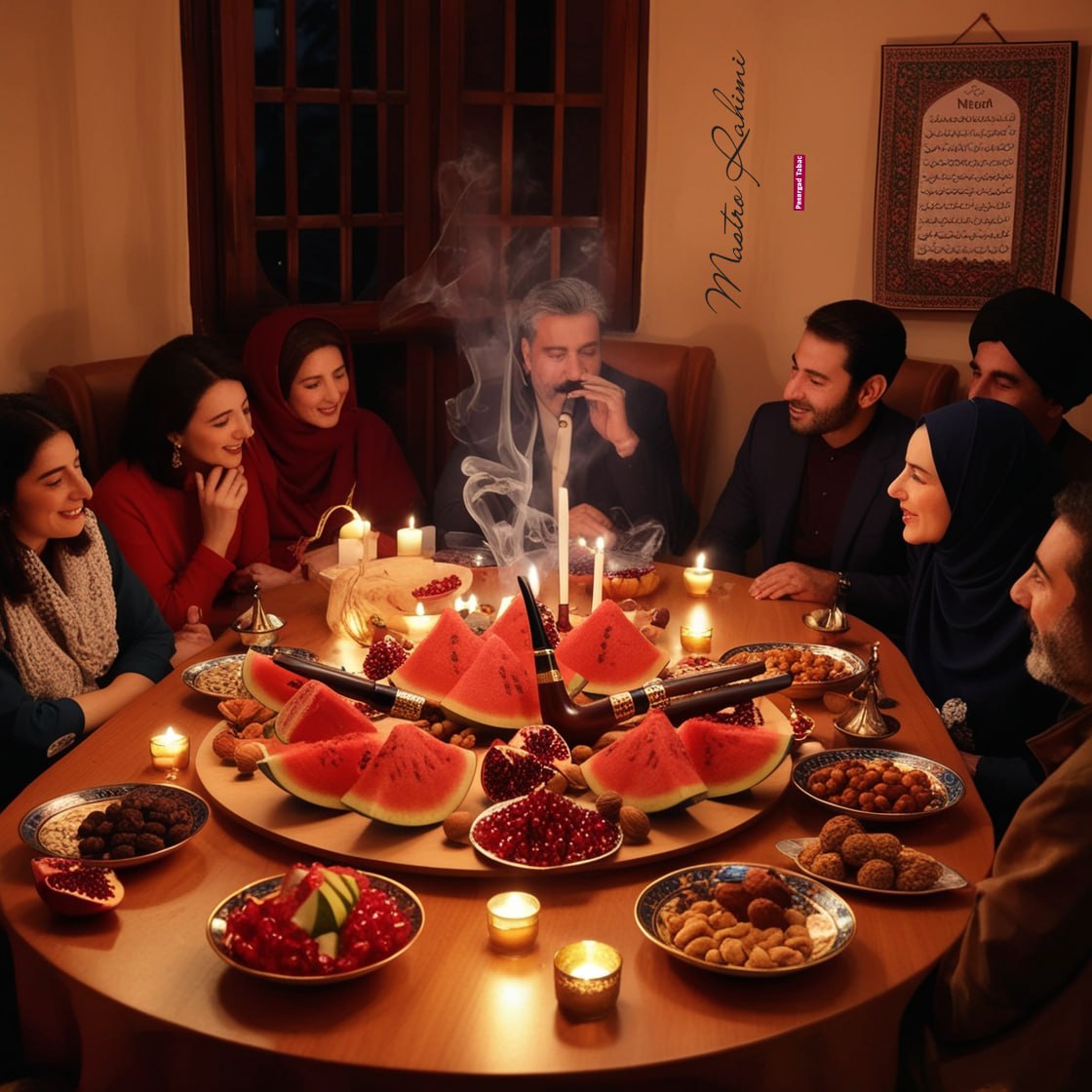 لذت شب یلدا با سیگار برگ اصل و پیپ‌های هنری ماسترو رحیمی
